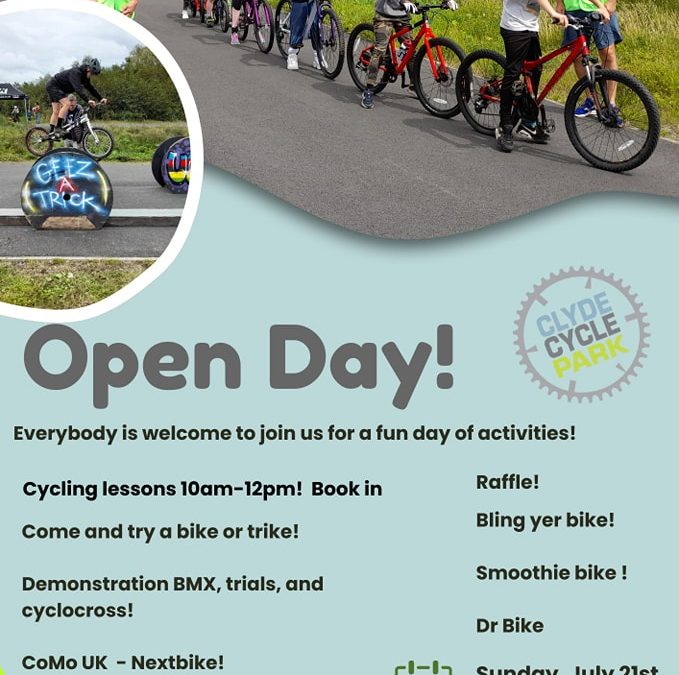 Clyde Cycle Park Open Day – Sunday 21 July, 10am-3pm